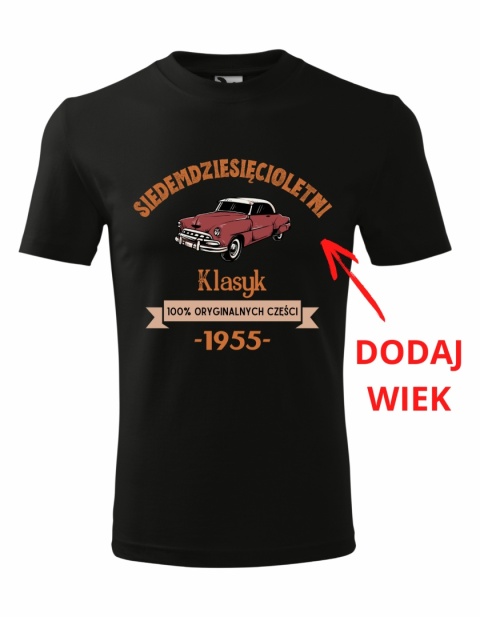 Koszulka urodzinowa -"...letni klasyk 100% oryginalnych części"