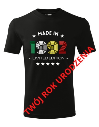 Koszulka urodzinowa - Made in .... limited edition