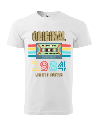 Koszulka urodzinowa - "Original (rok) limited edition" z kasetą męska