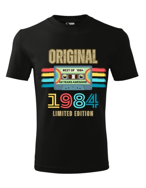 Koszulka urodzinowa - "Original (rok) limited edition" z kasetą męska