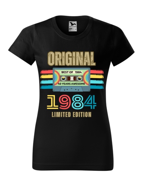 Koszulka urodzinowa - "Original (rok) limited edition" z kasetą damska