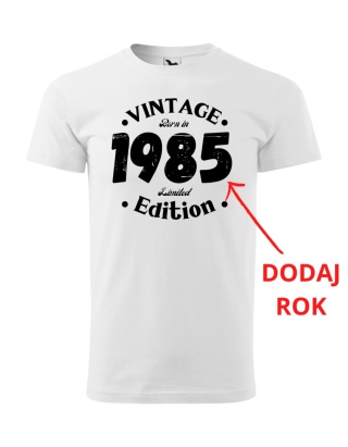 Koszulka urodzinowa - Vintage Edition (rok urodzenia)