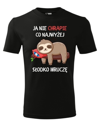 Ja nie chrapię, co najwyżej słodko mruczę (męska)