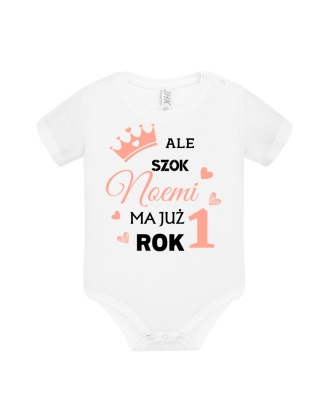 Ale szok! ... Ma już rok! (+imię) koralowy napis