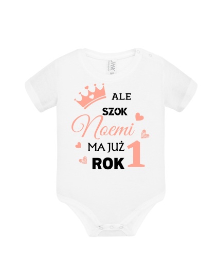 Ale szok! ... Ma już rok! (+imię) koralowy napis