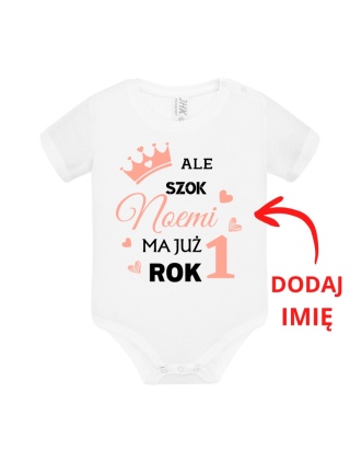 Ale szok! ... Ma już rok! (+imię) koralowy napis
