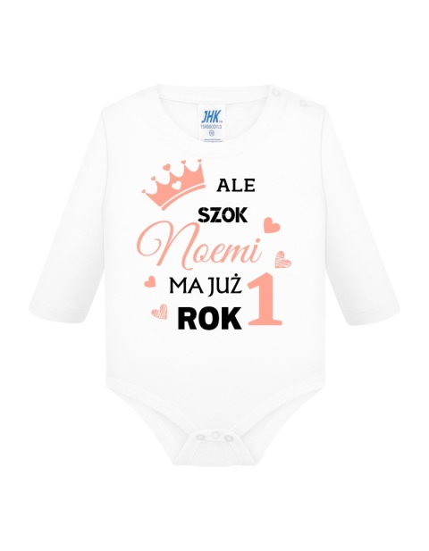 Ale szok! ... Ma już rok! (+imię) koralowy napis