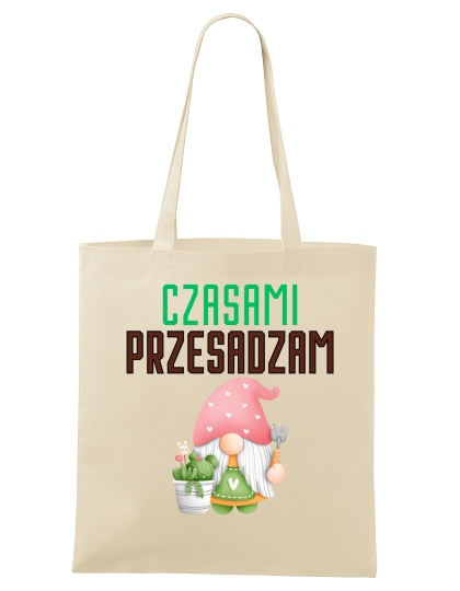 Shopperka "Czasami przesadzam" z krasnalem