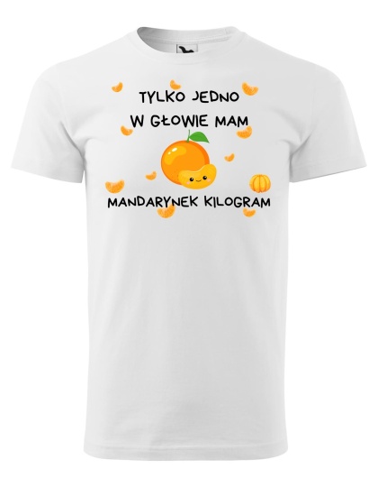 Święta - Koszulka męska świąteczna - "Tylko jedno w głowie mam, mandarynek kilogram"