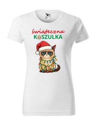 Święta - Koszulka damska świąteczna - "Świąteczna koszulka" Grumpy Cat
