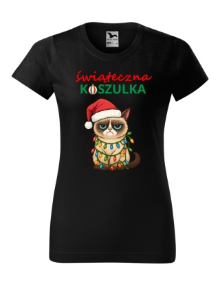 Święta - Koszulka damska świąteczna - "Świąteczna koszulka" Grumpy Cat