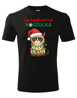 Święta - Koszulka męska świąteczna - "Świąteczna koszulka" i Grumpy Cat