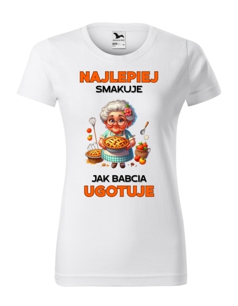 Dzień Babci - Koszulka dla Babci - Najlepiej smakuje jak babcia ugotuje
