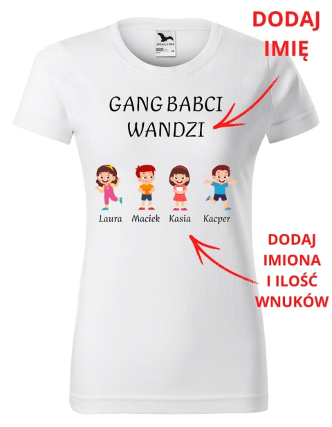 Dzień Babci - Koszulka dla babci - GANG BABCI (personalizacja)