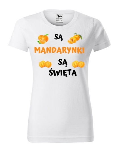 Święta - Koszulka damska świąteczna - "Są mandarynki, są święta"