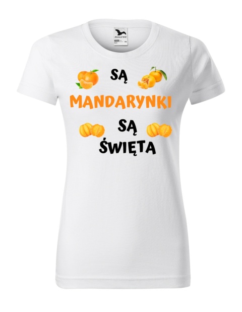 Święta - Koszulka damska świąteczna - "Są mandarynki, są święta"