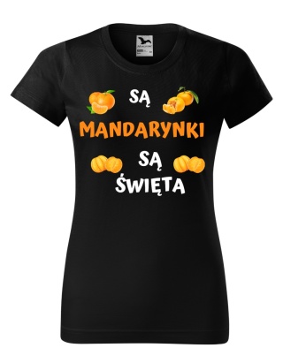 Święta - Koszulka damska świąteczna - "Są mandarynki, są święta"