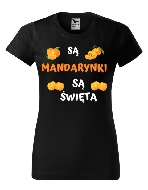 Święta - Koszulka damska świąteczna - "Są mandarynki, są święta"