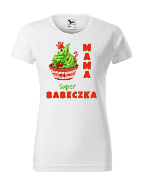 Święta - Koszulka damska świąteczna - Mama super babeczka