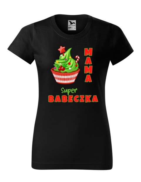 Święta - Koszulka damska świąteczna - Mama super babeczka