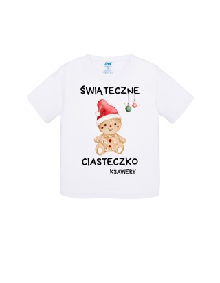 Święta - Koszulka niemowlęca - "Ciasteczko po rodzicach" + imię