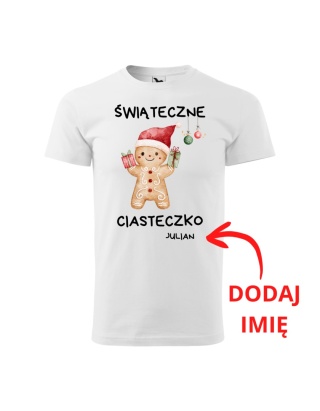 Święta - Koszulka dziecięca - Świąteczne ciasteczko (+imię) - chłopiec