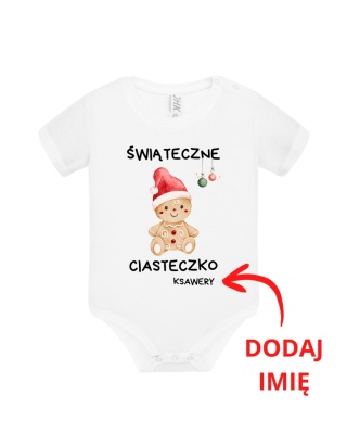 Święta - Bodziak dziecięcy - Świąteczne ciasteczko (+imię) - bobaski