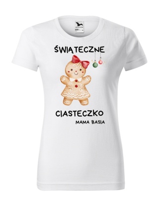 Święta - Koszulka damska świąteczna - Świąteczne ciasteczko mama (+imię) - damska