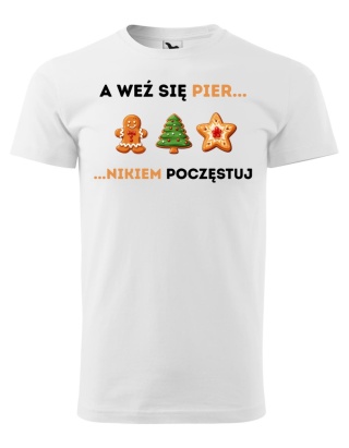 Święta - Koszulka męska świąteczna - "weź się pier... nikiem poczęstuj"