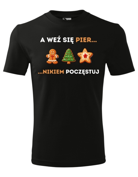 Święta - Koszulka męska świąteczna - "weź się pier... nikiem poczęstuj"