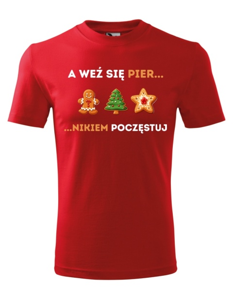 Święta - Koszulka męska świąteczna - "weź się pier... nikiem poczęstuj"