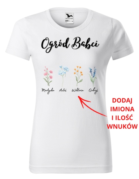 Dzień Babci - Koszulka dla babci - Ogród babci (personalizacja)