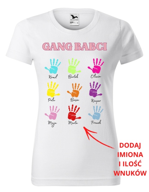 Dzień Babci - Koszulka dla Babci - Gang Babci (+rączki i imiona)
