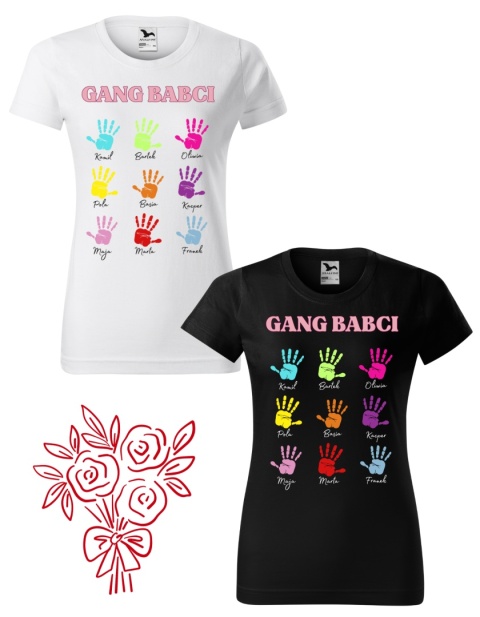 Dzień Babci - Koszulka dla Babci - Gang Babci (+rączki i imiona)