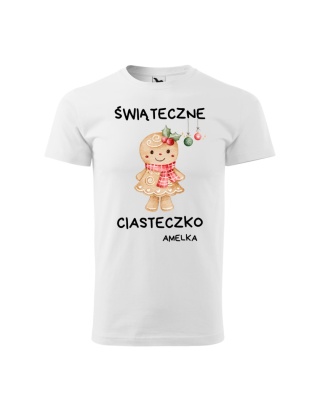 Święta - Koszulka dziecięca - Świąteczne ciasteczko (+imię) dziewczynka