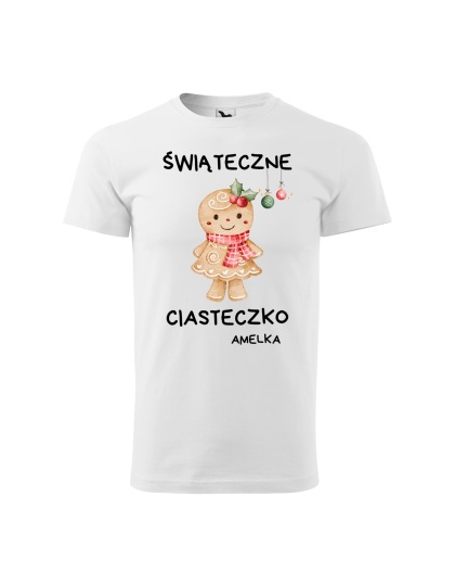 Święta - Koszulka dziecięca - Świąteczne ciasteczko (+imię) dziewczynka