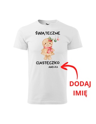 Święta - Koszulka dziecięca - Świąteczne ciasteczko (+imię) dziewczynka