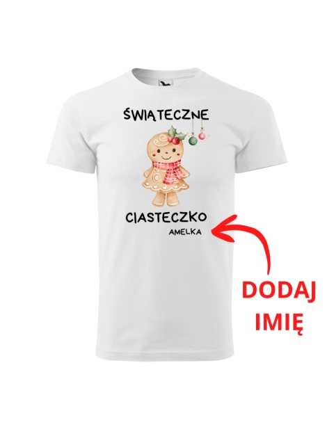 Święta - Koszulka dziecięca - Świąteczne ciasteczko (+imię) dziewczynka