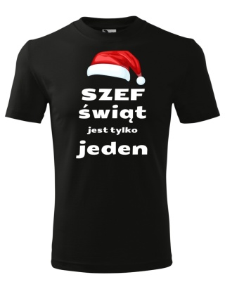 Święta - Koszulka męska świąteczna - Szef świąt jest tylko jeden